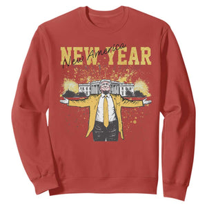 Funny Trump New Year New America 2025 Sweatshirt TS11 Red Print Your Wear