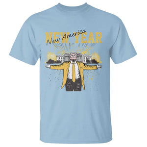 Funny Trump New Year New America 2025 T Shirt TS11 Light Blue Print Your Wear