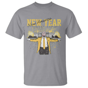 Funny Trump New Year New America 2025 T Shirt TS11 Sport Gray Print Your Wear