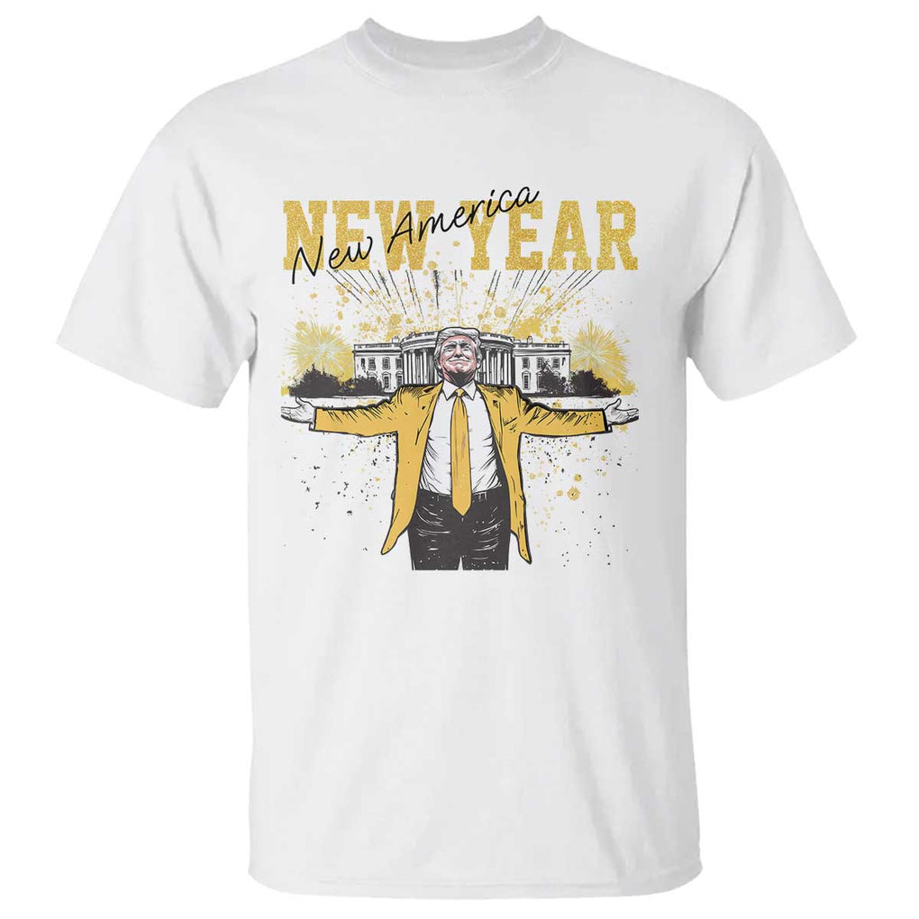 Funny Trump New Year New America 2025 T Shirt TS11 White Print Your Wear