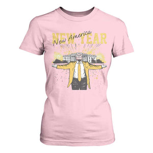 Funny Trump New Year New America 2025 T Shirt For Women TS11 Light Pink Print Your Wear