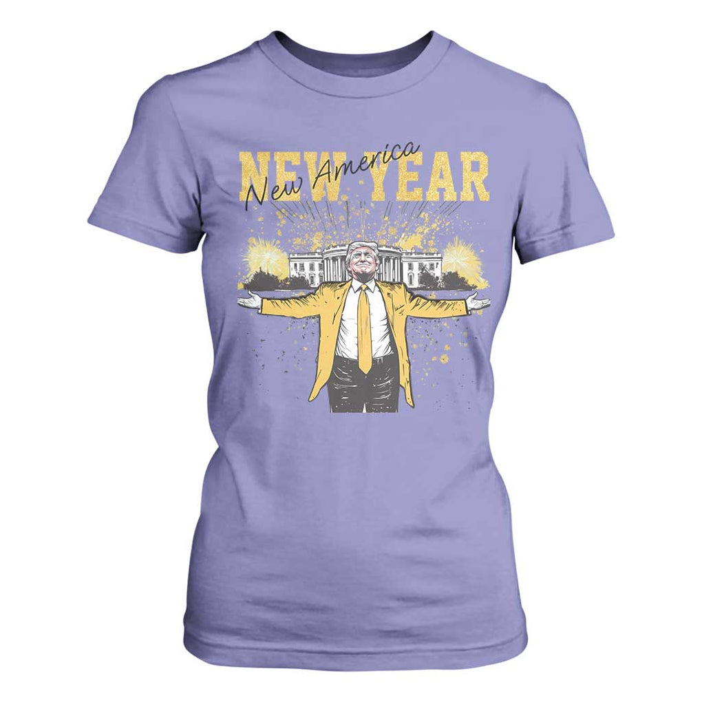Funny Trump New Year New America 2025 T Shirt For Women TS11 Violet Print Your Wear