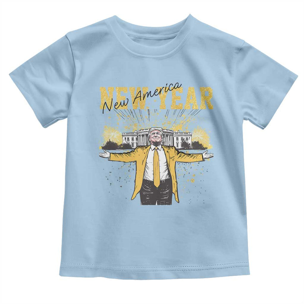 Funny Trump New Year New America 2025 Toddler T Shirt TS11 Light Blue Print Your Wear