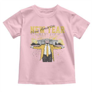 Funny Trump New Year New America 2025 Toddler T Shirt TS11 Light Pink Print Your Wear