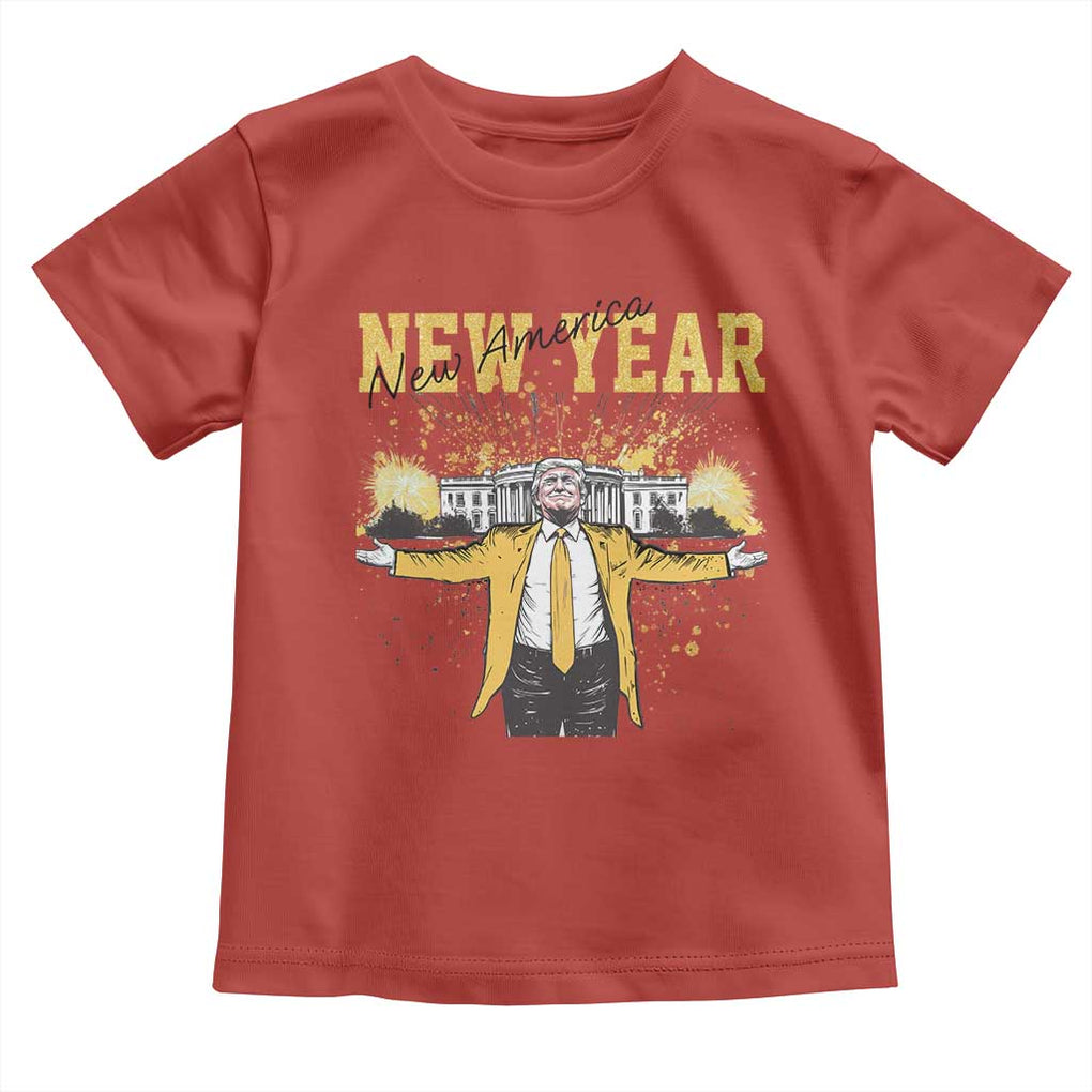 Funny Trump New Year New America 2025 Toddler T Shirt TS11 Red Print Your Wear