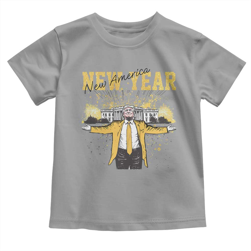 Funny Trump New Year New America 2025 Toddler T Shirt TS11 Sport Gray Print Your Wear