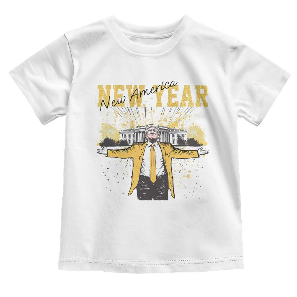 Funny Trump New Year New America 2025 Toddler T Shirt TS11 White Print Your Wear