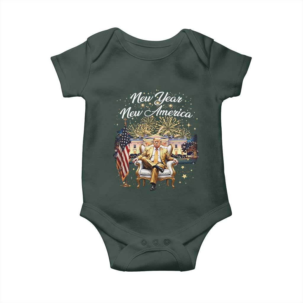 Funny Trump New Year New America 2025 Baby Onesie White House American Flag TS11 Print Your Wear