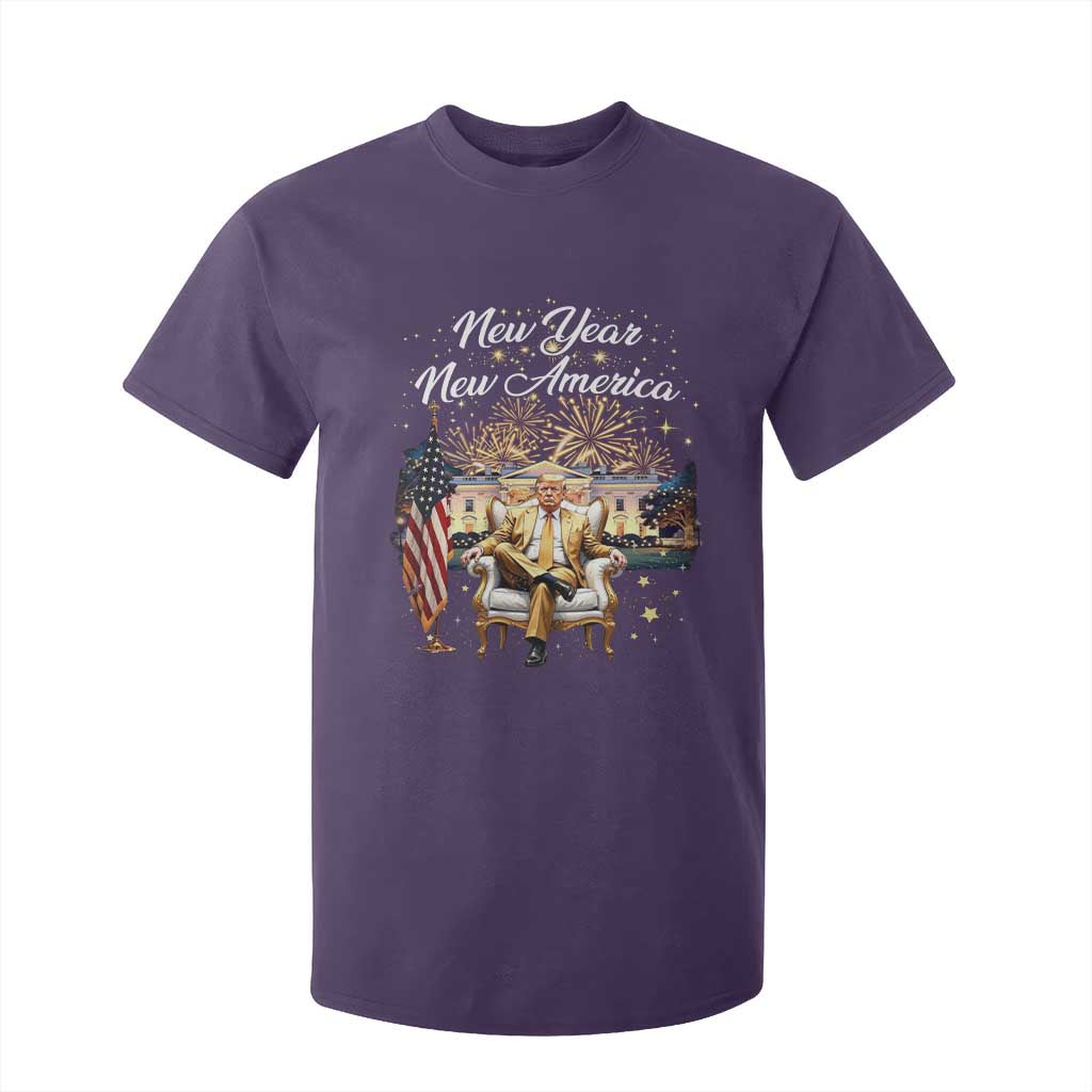 Funny Trump New Year New America 2025 T Shirt For Kid White House American Flag TS11 Purple Print Your Wear