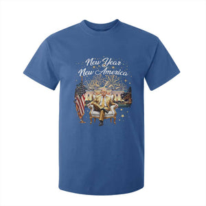 Funny Trump New Year New America 2025 T Shirt For Kid White House American Flag TS11 Royal Blue Print Your Wear