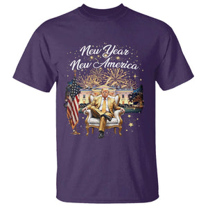 Funny Trump New Year New America 2025 T Shirt White House American Flag TS11 Purple Print Your Wear