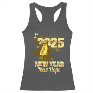 Funny Trump New Year New Hope 2025 Racerback Tank Top TS11 Dark Heather Print Your Wear