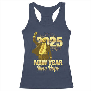 Funny Trump New Year New Hope 2025 Racerback Tank Top TS11 Navy Print Your Wear
