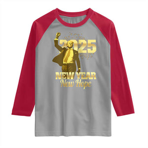 Funny Trump New Year New Hope 2025 Raglan Shirt TS11 Sport Gray Red Print Your Wear