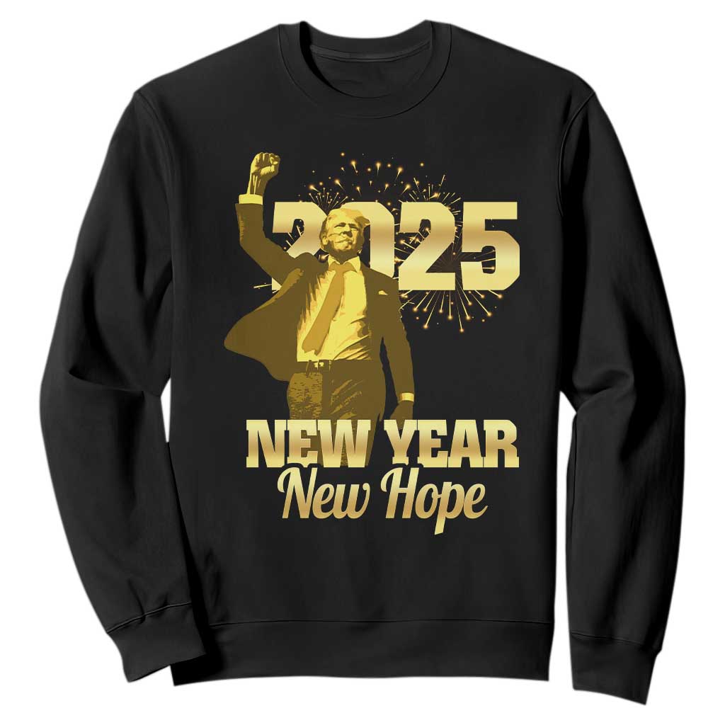 Funny Trump New Year New Hope 2025 Sweatshirt TS11 Black Print Your Wear
