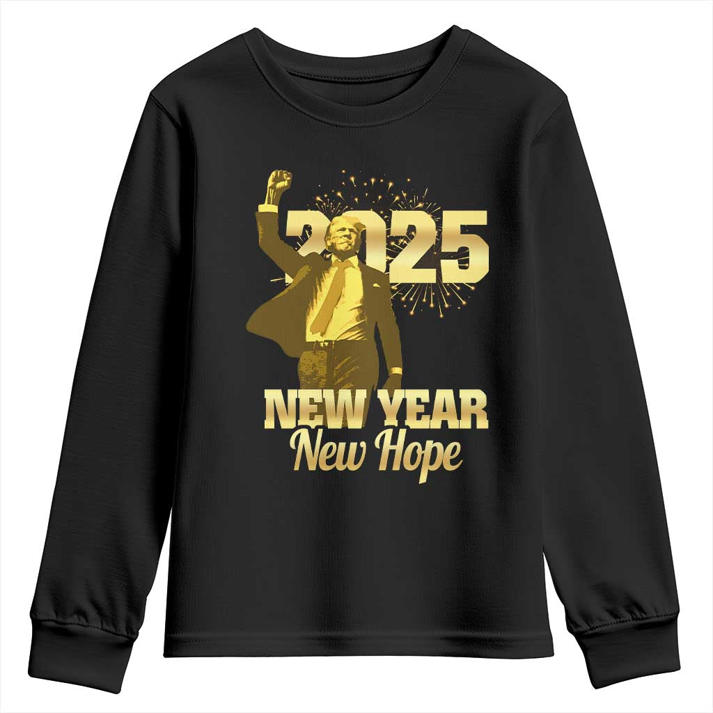 Funny Trump New Year New Hope 2025 Youth Sweatshirt TS11 Black Print Your Wear