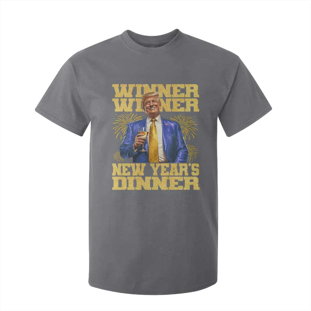 Funny Trump New Year 2025 T Shirt For Kid Winner Winner New Year's Dinner Champagne TS11 Charcoal Print Your Wear