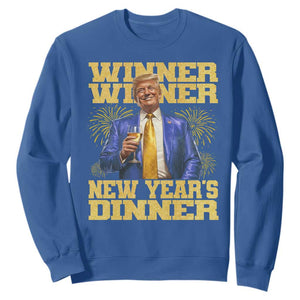 Funny Trump New Year 2025 Sweatshirt Winner Winner New Year's Dinner Champagne TS11 Royal Blue Print Your Wear