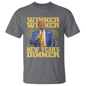 Funny Trump New Year 2025 T Shirt Winner Winner New Year's Dinner Champagne TS11 Charcoal Print Your Wear