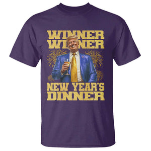 Funny Trump New Year 2025 T Shirt Winner Winner New Year's Dinner Champagne TS11 Purple Print Your Wear