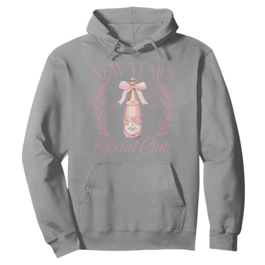 New Year's Social Club 2025 Hoodie Coquette Champagne Bottles TS11 Sport Gray Print Your Wear