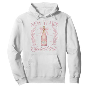New Year's Social Club 2025 Hoodie Coquette Champagne Bottles TS11 White Print Your Wear