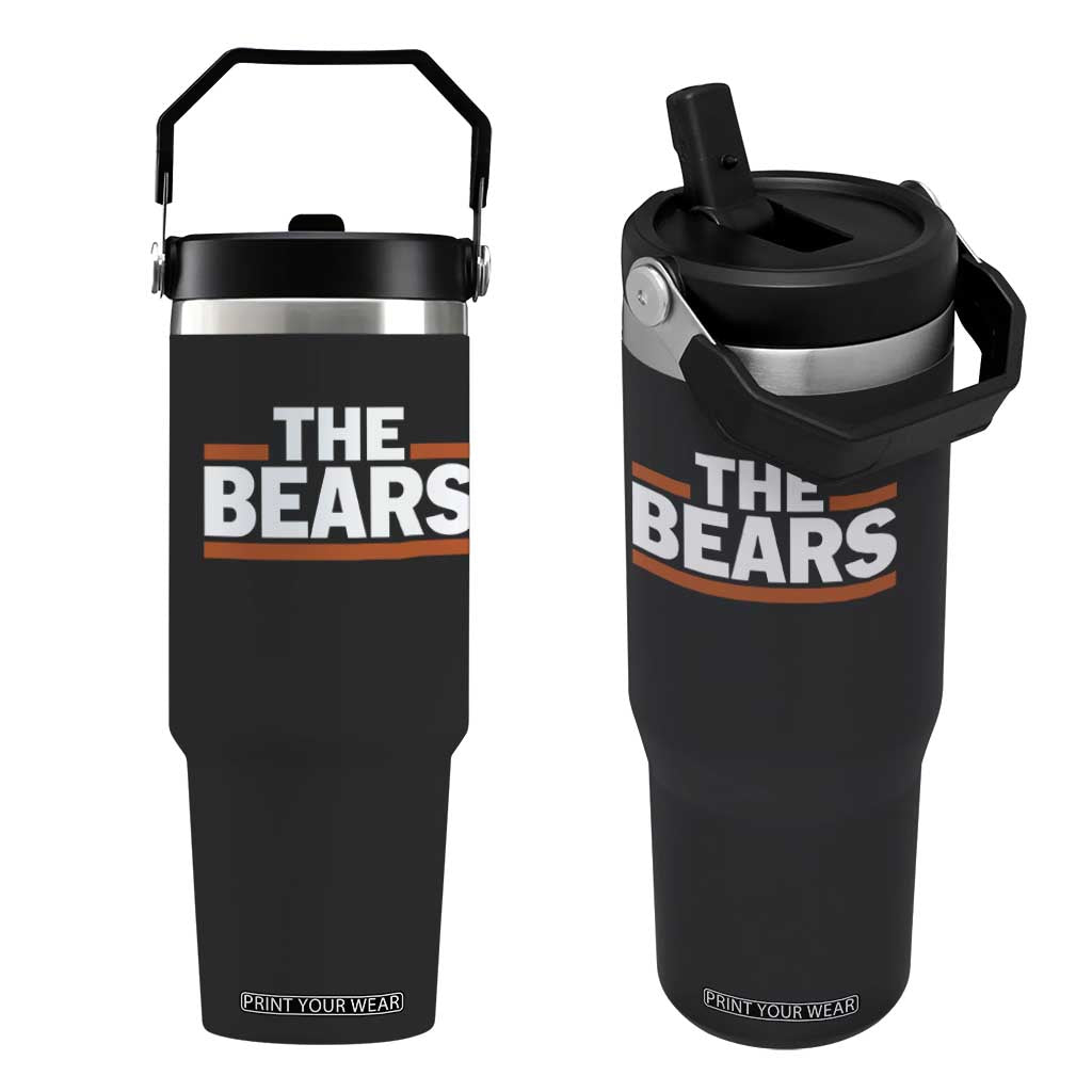 Funny Bears Lover Flip Straw Tumbler Orange Stripes Grizzly Animal TS11 One Size: 30 oz Black Print Your Wear