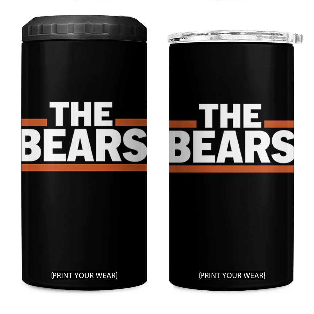 Funny Bears Lover 4 in 1 Can Cooler Tumbler Orange Stripes Grizzly Animal TS11 One Size: 16 oz Black Print Your Wear
