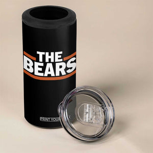 Funny Bears Lover 4 in 1 Can Cooler Tumbler Orange Stripes Grizzly Animal TS11 Print Your Wear