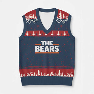 Funny Bears Lover V-Neck Knit Sweater Vest Orange Stripes Grizzly Animal TS11 Navy Red Print Your Wear