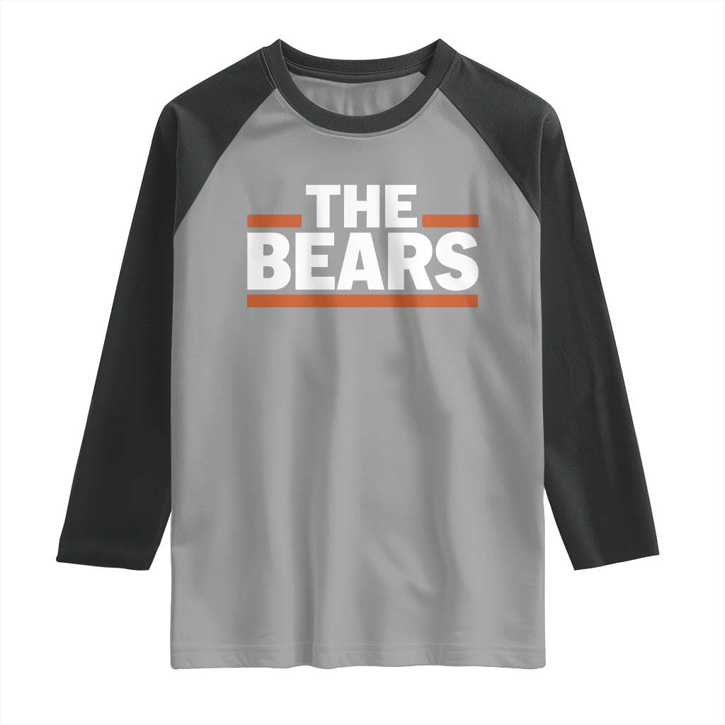 Funny Bears Lover Raglan Shirt Orange Stripes Grizzly Animal TS11 Sport Gray Black Print Your Wear