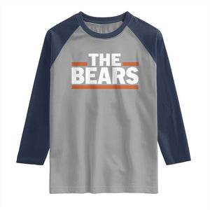 Funny Bears Lover Raglan Shirt Orange Stripes Grizzly Animal TS11 Sport Gray Navy Print Your Wear