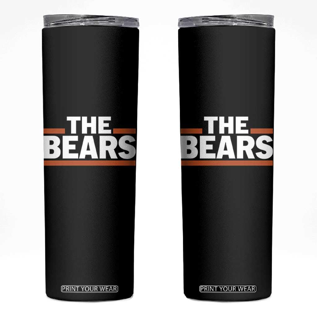 Funny Bears Lover Skinny Tumbler Orange Stripes Grizzly Animal TS11 Black Print Your Wear