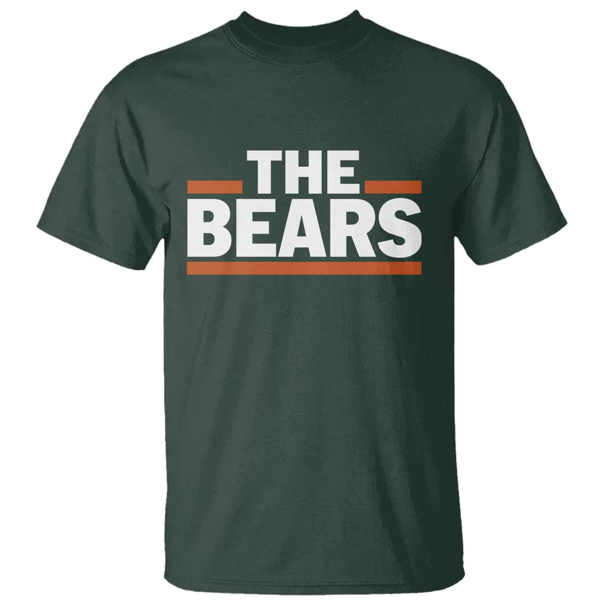 Funny Bears Lover T Shirt Orange Stripes Grizzly Animal TS11 Dark Forest Green Print Your Wear