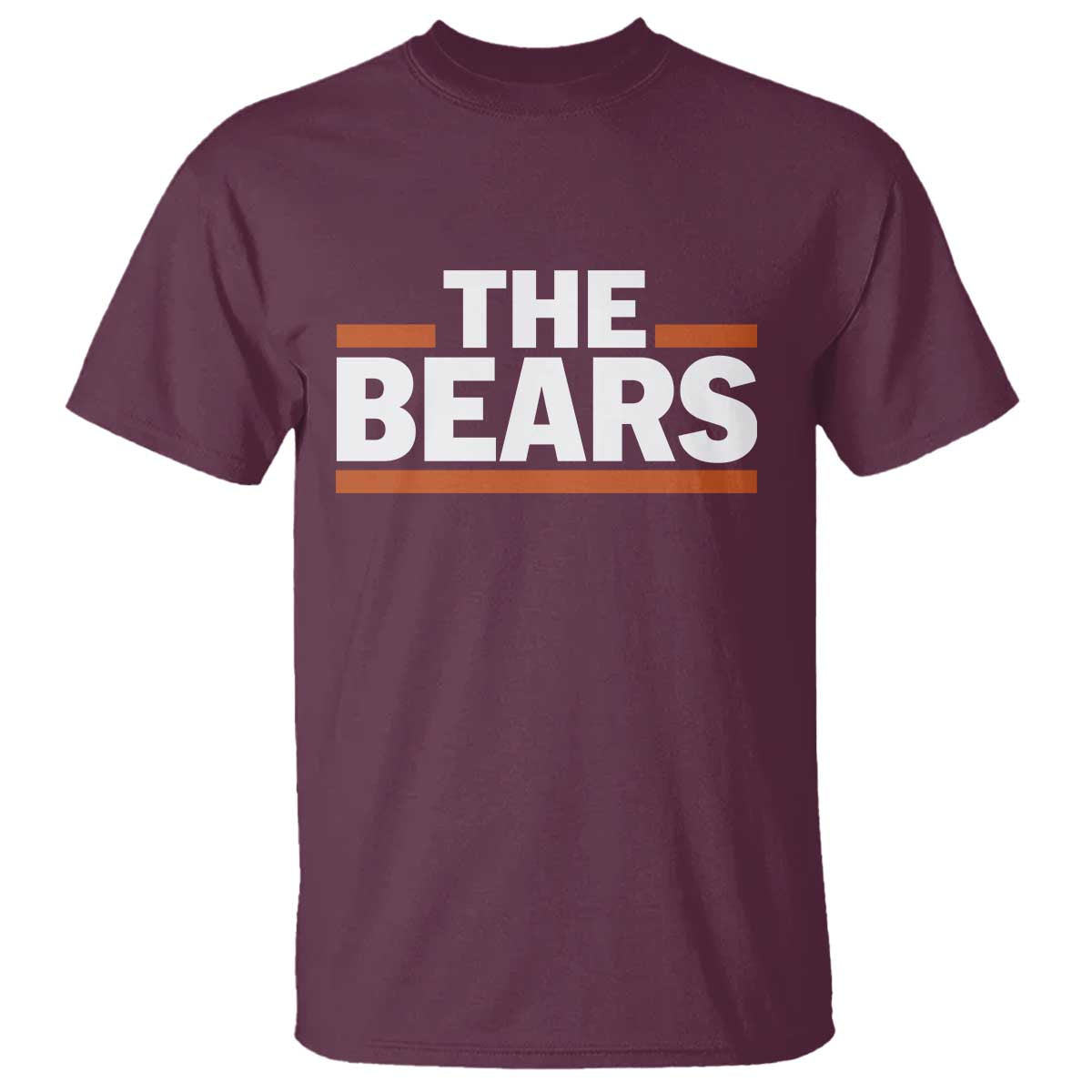 Funny Bears Lover T Shirt Orange Stripes Grizzly Animal TS11 Maroon Print Your Wear
