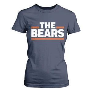 Funny Bears Lover T Shirt For Women Orange Stripes Grizzly Animal TS11 Navy Print Your Wear