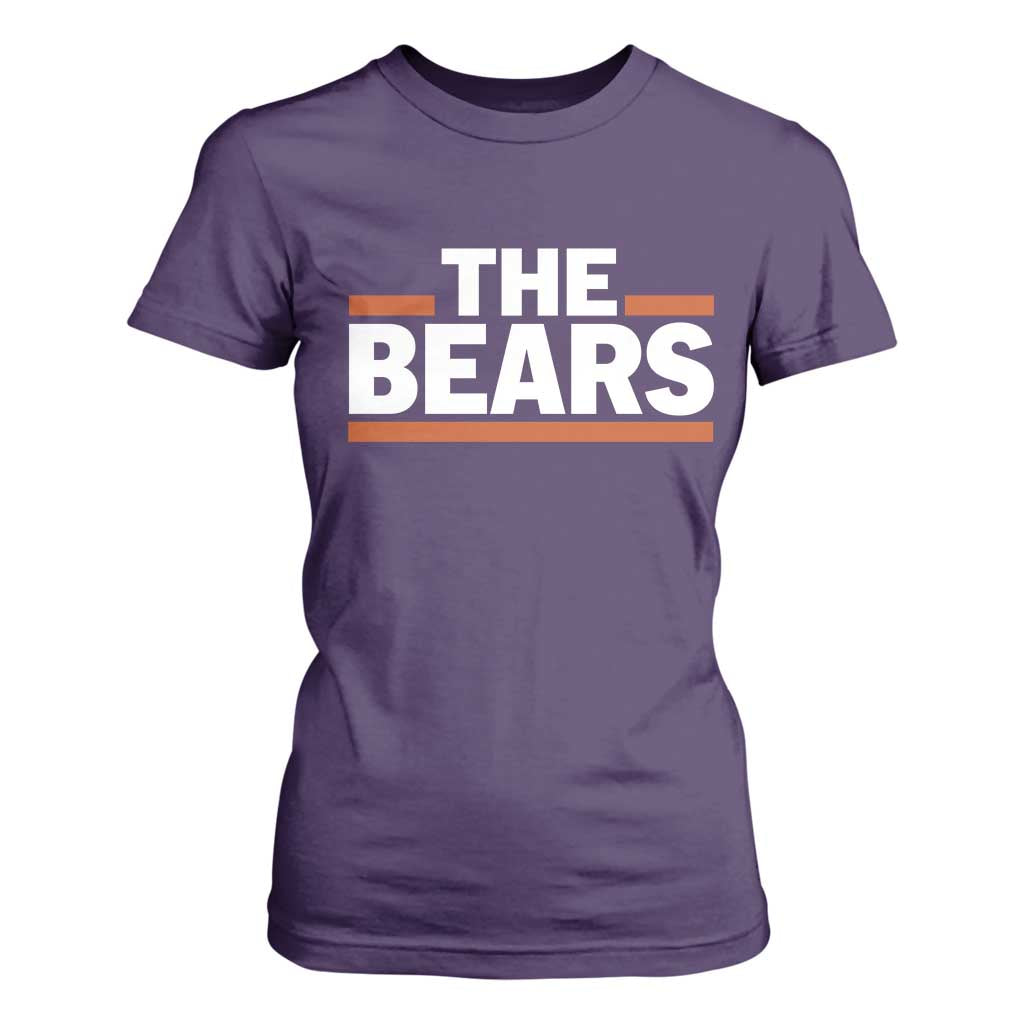 Funny Bears Lover T Shirt For Women Orange Stripes Grizzly Animal TS11 Purple Print Your Wear