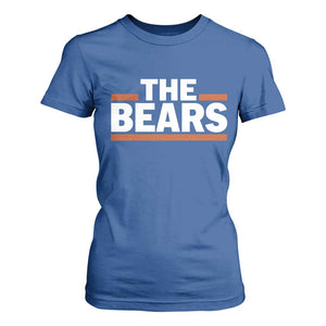 Funny Bears Lover T Shirt For Women Orange Stripes Grizzly Animal TS11 Royal Blue Print Your Wear