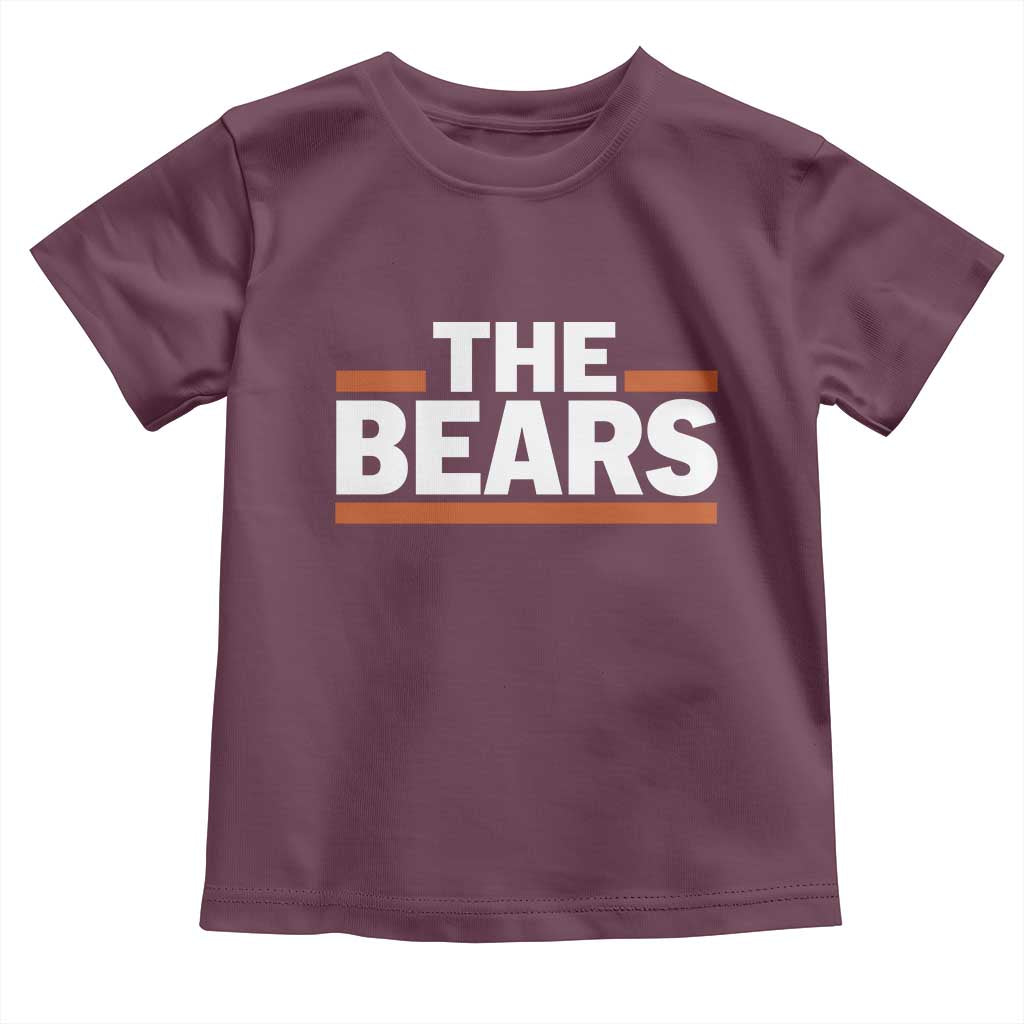 Funny Bears Lover Toddler T Shirt Orange Stripes Grizzly Animal TS11 Maroon Print Your Wear
