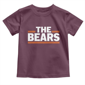 Funny Bears Lover Toddler T Shirt Orange Stripes Grizzly Animal TS11 Maroon Print Your Wear