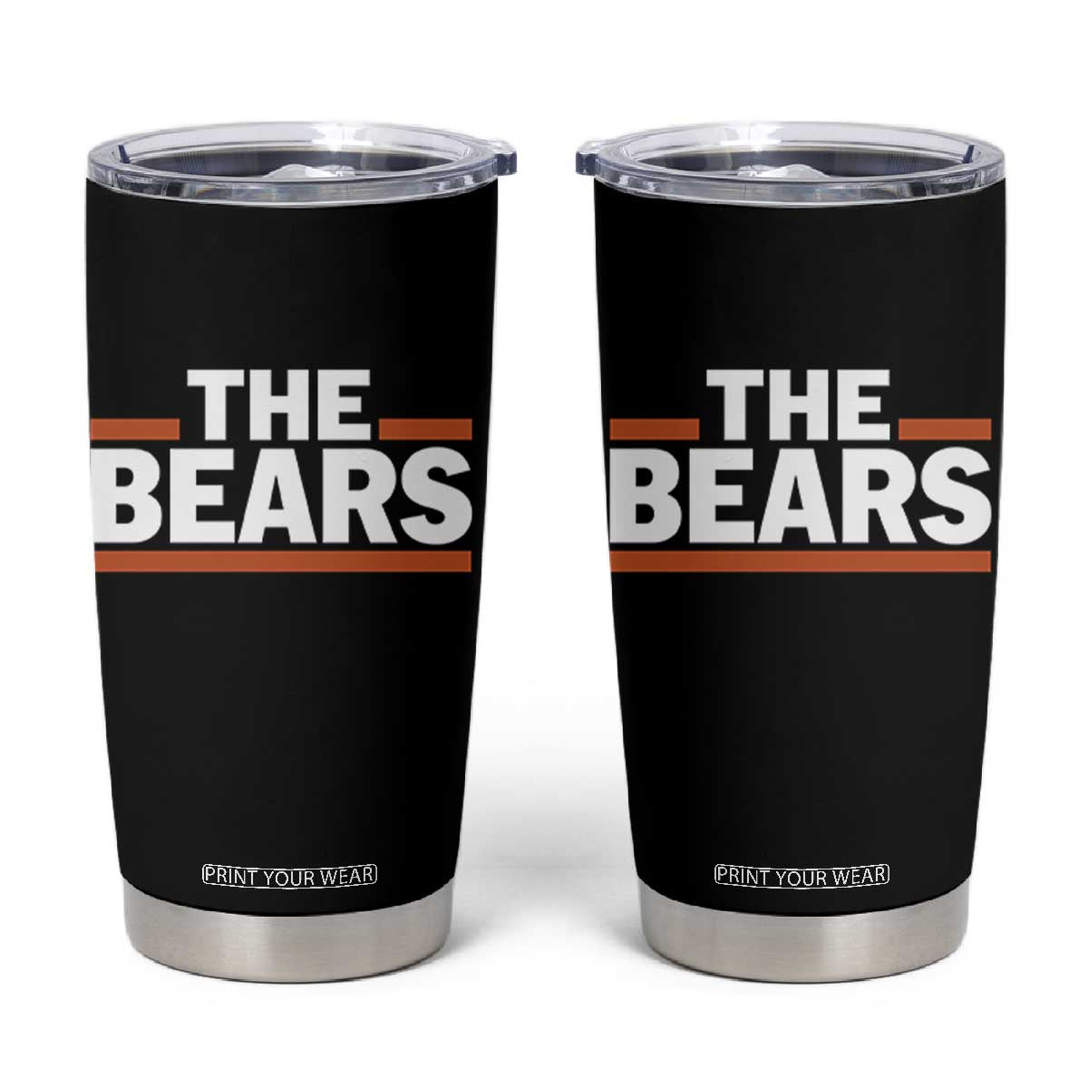 Funny Bears Lover Tumbler Cup Orange Stripes Grizzly Animal TS11 Black Print Your Wear