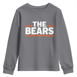Funny Bears Lover Youth Sweatshirt Orange Stripes Grizzly Animal TS11 Charcoal Print Your Wear