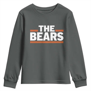 Funny Bears Lover Youth Sweatshirt Orange Stripes Grizzly Animal TS11 Dark Heather Print Your Wear