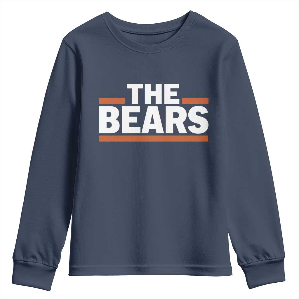 Funny Bears Lover Youth Sweatshirt Orange Stripes Grizzly Animal TS11 Navy Print Your Wear