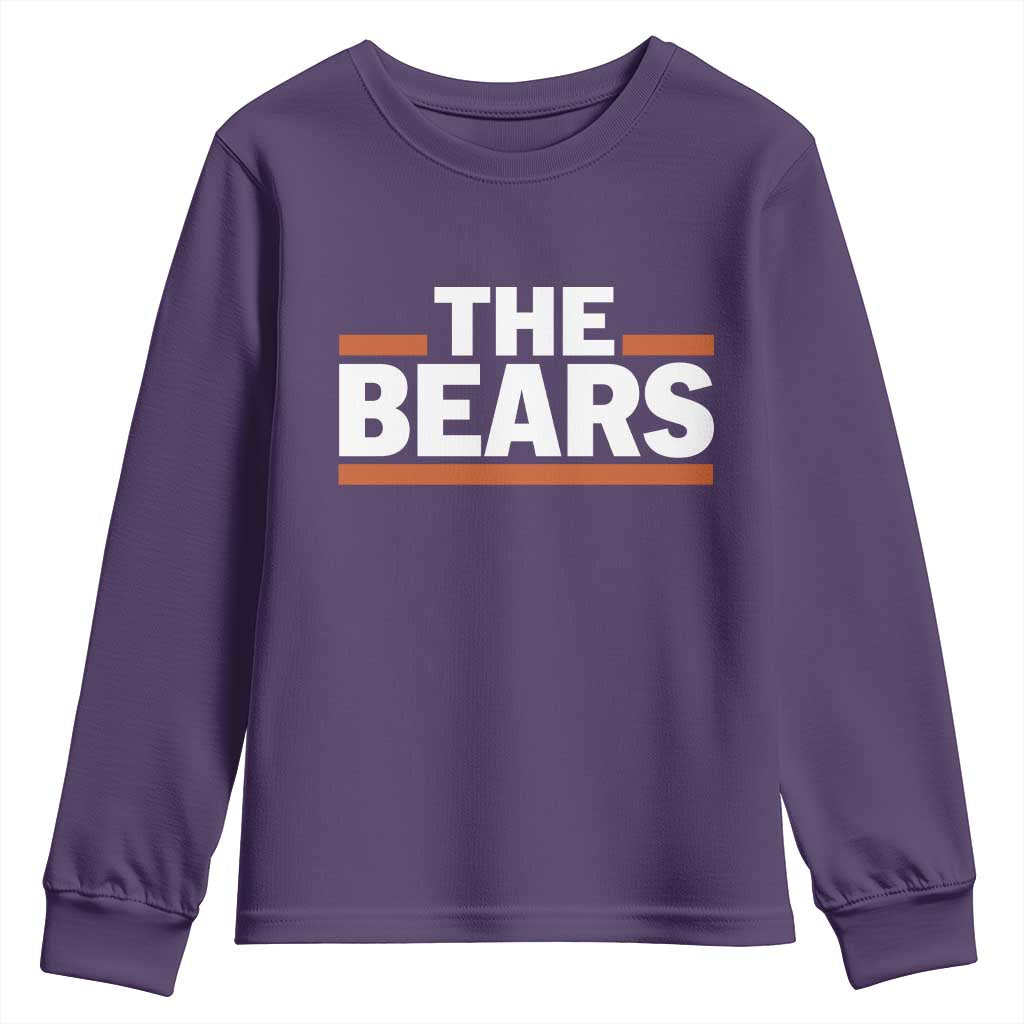 Funny Bears Lover Youth Sweatshirt Orange Stripes Grizzly Animal TS11 Purple Print Your Wear