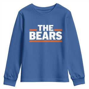 Funny Bears Lover Youth Sweatshirt Orange Stripes Grizzly Animal TS11 Royal Blue Print Your Wear