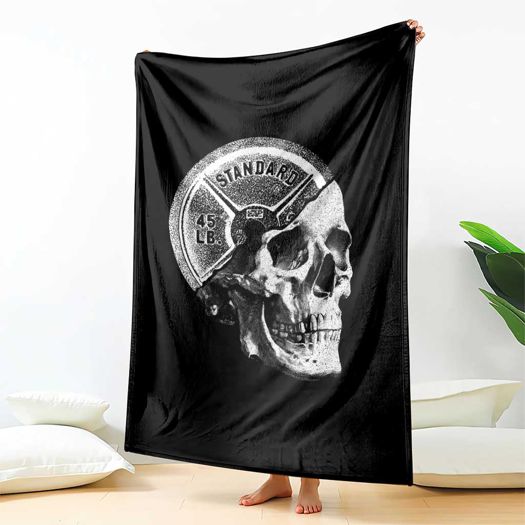 Skull 45 lbs Plate Weight Lifting Gym Workout Throw Blanket TS11 Print Your Wear