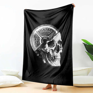 Skull 45 lbs Plate Weight Lifting Gym Workout Throw Blanket TS11 Print Your Wear