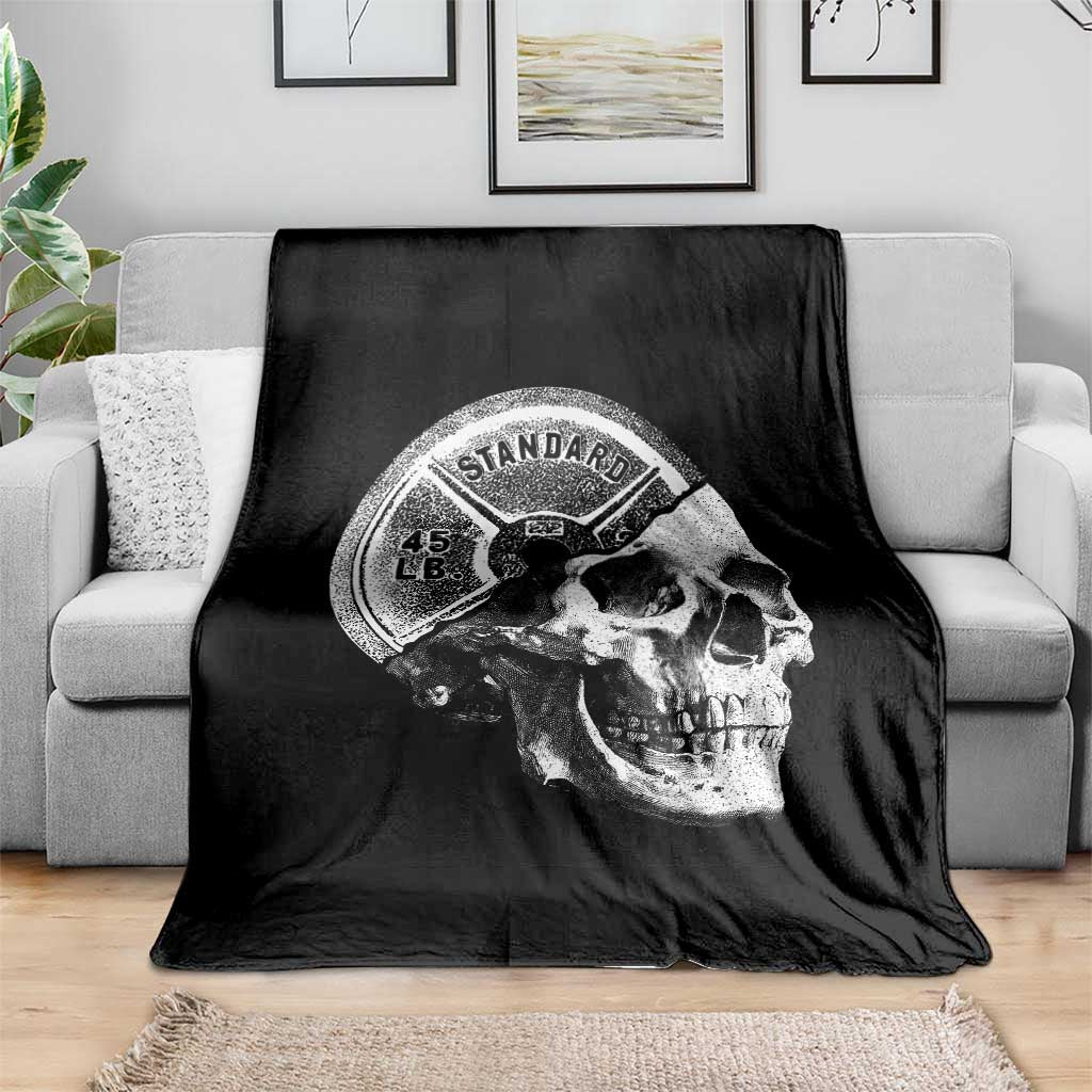 Skull 45 lbs Plate Weight Lifting Gym Workout Throw Blanket TS11 Print Your Wear