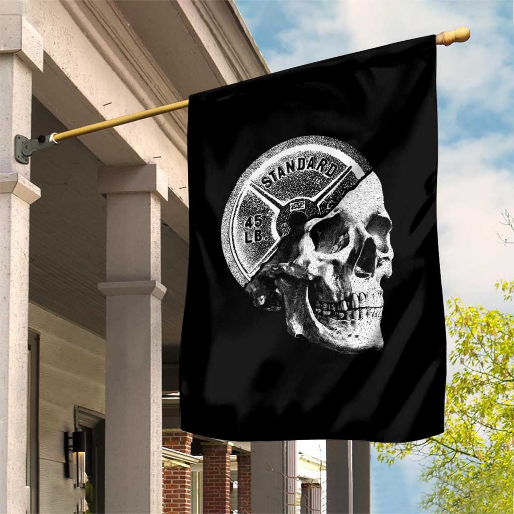 Skull 45 lbs Plate Weight Lifting Gym Workout Garden Flag TS11 Print Your Wear